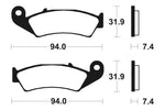 Tecnium Street Organic Brake Pads - MA103 1022328