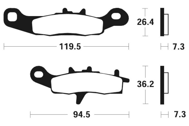 Tecnium Racing MX/ATV Sinteded Metal Brake Pads - MOR226 1022962