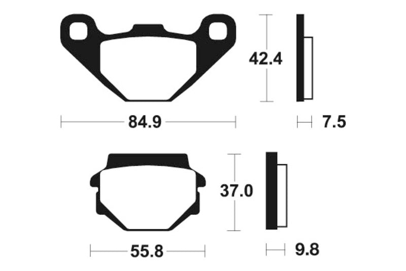 Tecnium Racing MX/ATV Sinteded Metal Brake Pads - MOR46 1023018