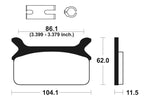 Tecnium Street Performance Sintered Metal Brake Pads - MR168 1023045