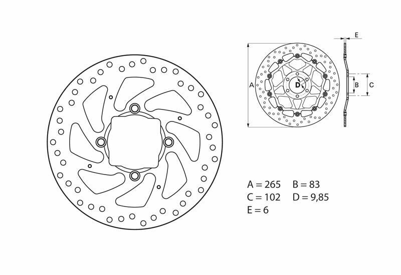 BREMBO Serie Oro Round Fixed Brake Disc 68B407H2