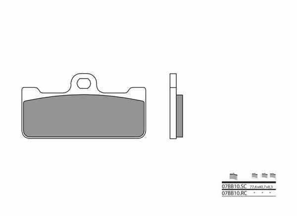 Brembo Competition Carbon Ceramic Brake Pads - 07BB10RC 07BB10RC