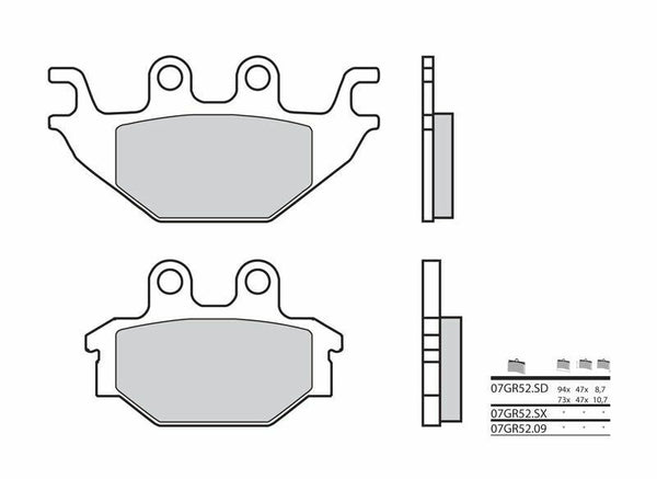 Brembo Street Carbon Ceramic Brake Pads - 07GR5209 07GR5209