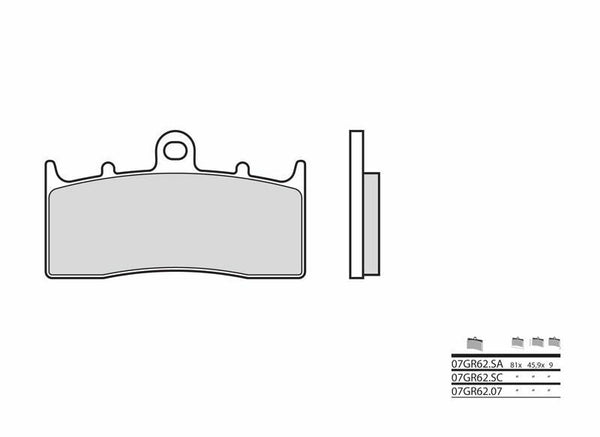 Brembo Street Sinted Metal Brake Pads - 07GR62SA 07GR62SA
