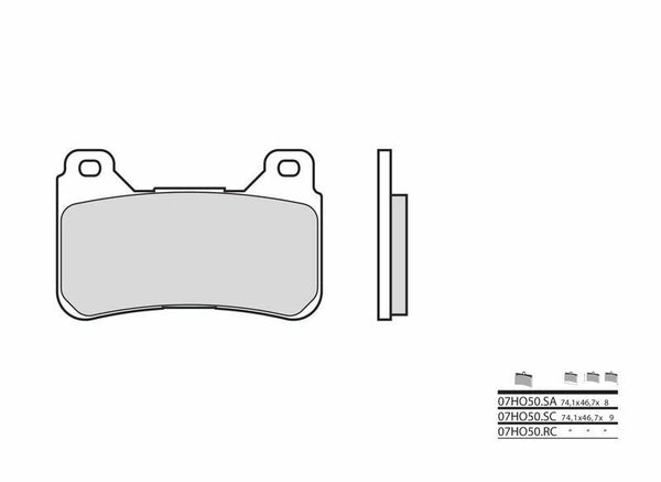Brembo Street Sinted Metal Brake Pads - 07Ho50SA 07Ho50Sa
