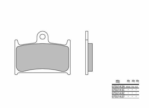 Brembo Street Sinted Metal Brake Pads - 07SU14SA 07SU14SA