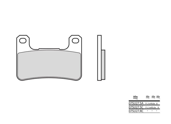 Brembo Street Sinted Metal Brake Pads - 07SU27LA 07SU27LA