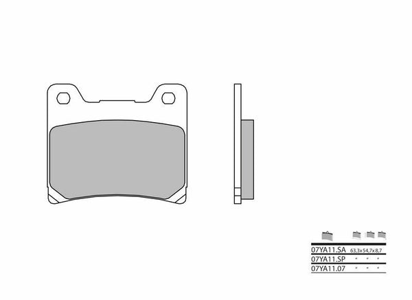 Brembo Street Sinted Metal Brake Pads - 07ya11sp 07ya11sp