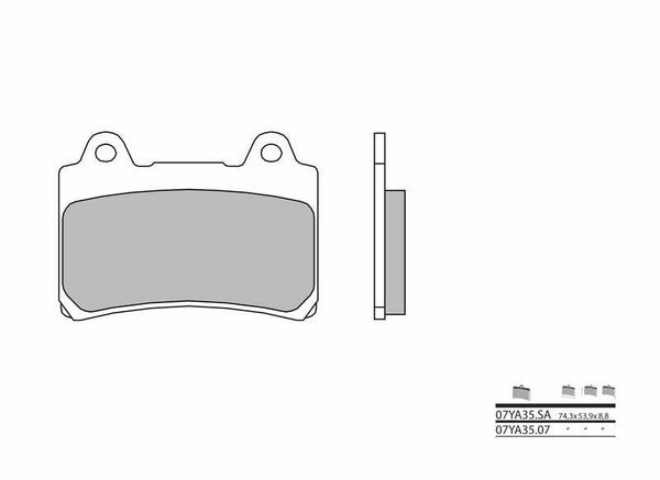 Brembo Street Sinted Metal Brake Pads - 07ya35SA 07YA35SA