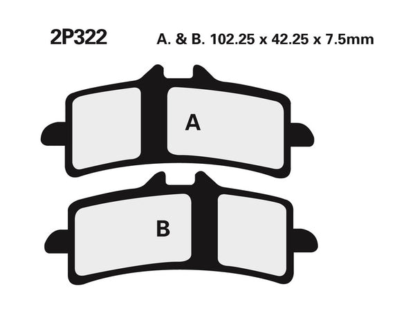 NISSIN Street /Off-Road Sintered Metal Brake pads - 2P-322ST 2P-322ST 