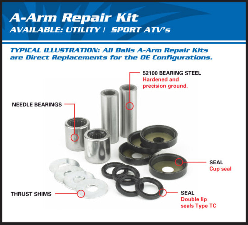 Tutte le sfere il kit di ricondizionamento A-AR-ARM-ARM Can Am Outlander 800 50-1143