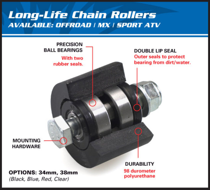 ALL BALLS Upper/Lower Chain Roller Black 79-5014