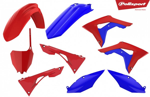 Kit di materie plastiche di polizia Red/Blue Honda CRF250/450R 90791