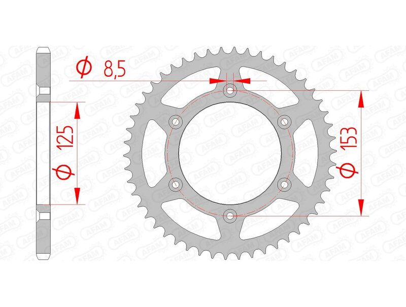 Afam Steel Standard Standard Porta posteriore 10212 - 520