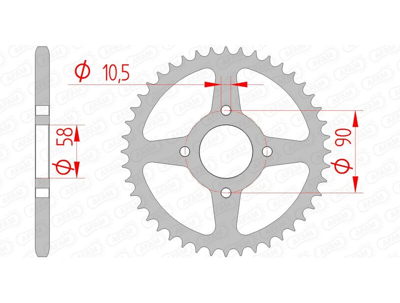 Afam Steel Standard Standard Porta posteriore 10221 - 520