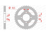 AFAM Steel Standard Rear Sprock 10229 - 428