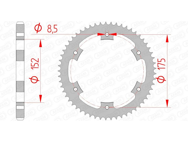 AFAM Acciaio Standard Spropet posteriore 12207 - 428