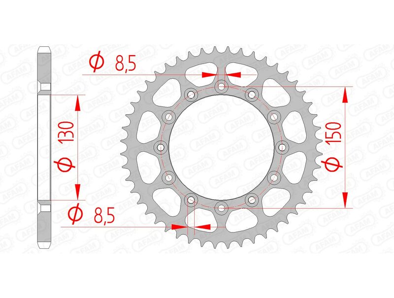 AFAM Steel Standard Rear Sprock 12323 - 520