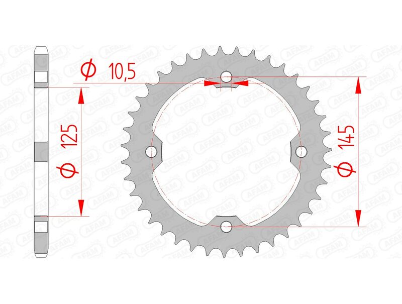 AFAM Acciaio Standard posteriore Sproke 12407 - 520