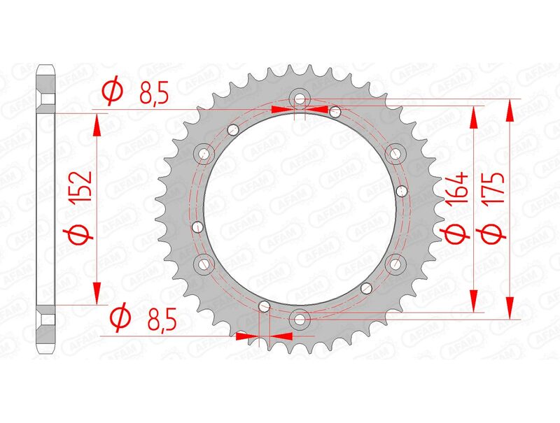 Afam Steel Standard Standard Porta posteriore 12500 - 520