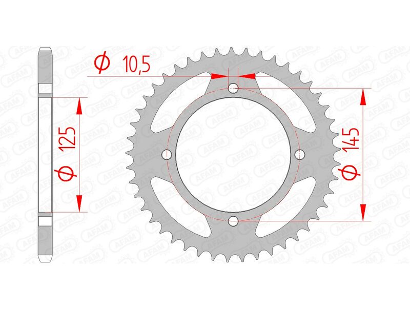 Afam Steel Standard Standard Porta posteriore 12505 - 520