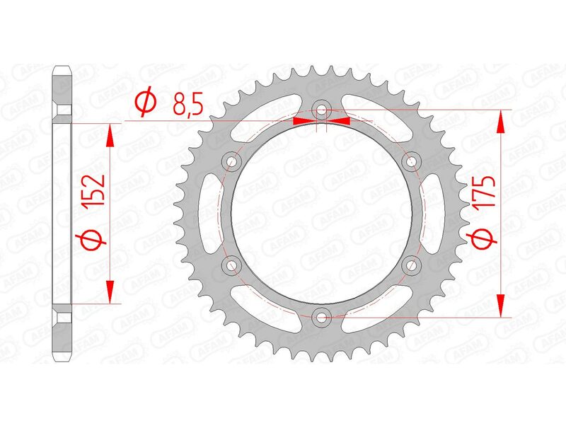 Afam Steel Standard Standard Rapporto posteriore 12508 - 520