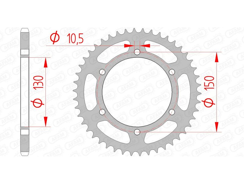 Afam Steel Standard Standard Porta posteriore 12604 - 520