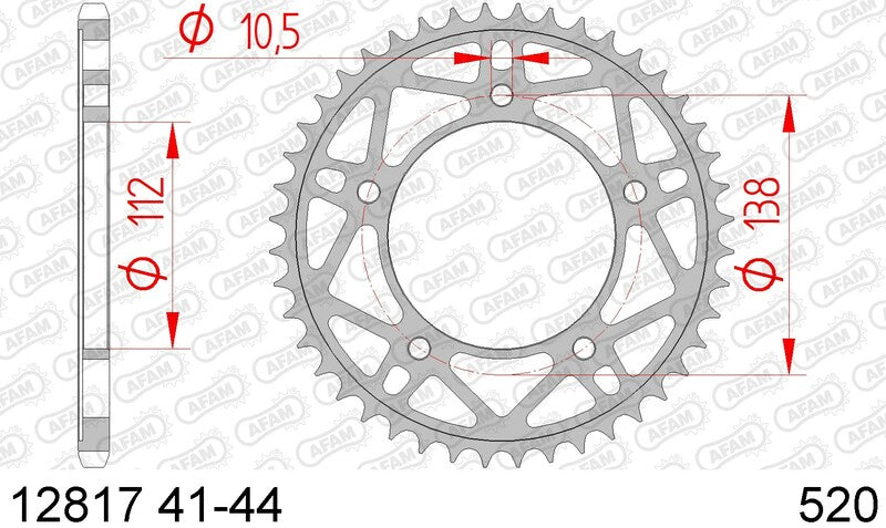 AFAM Steel Standard Rear Sprock 12817 - 520