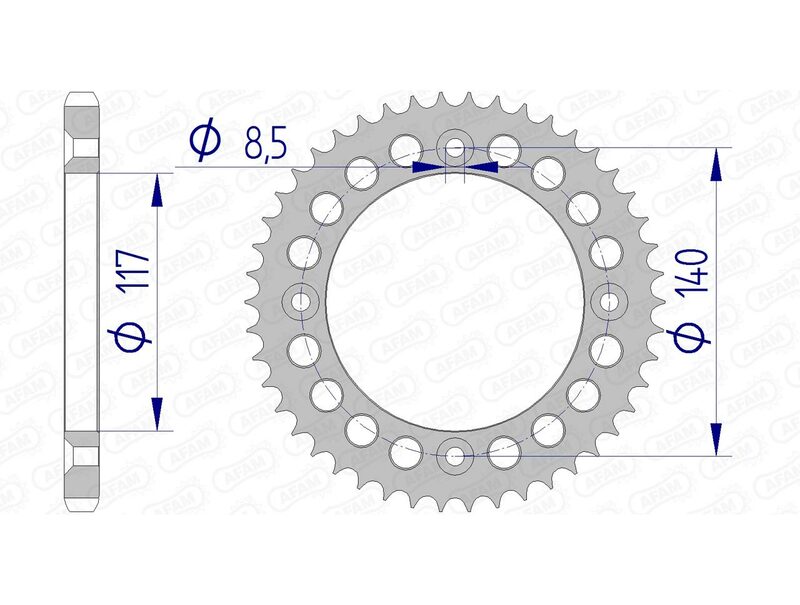 Afam Aluminium Ultra -Light Hard ANODIVED POSTRUTTO POSTRE 13108 - 428