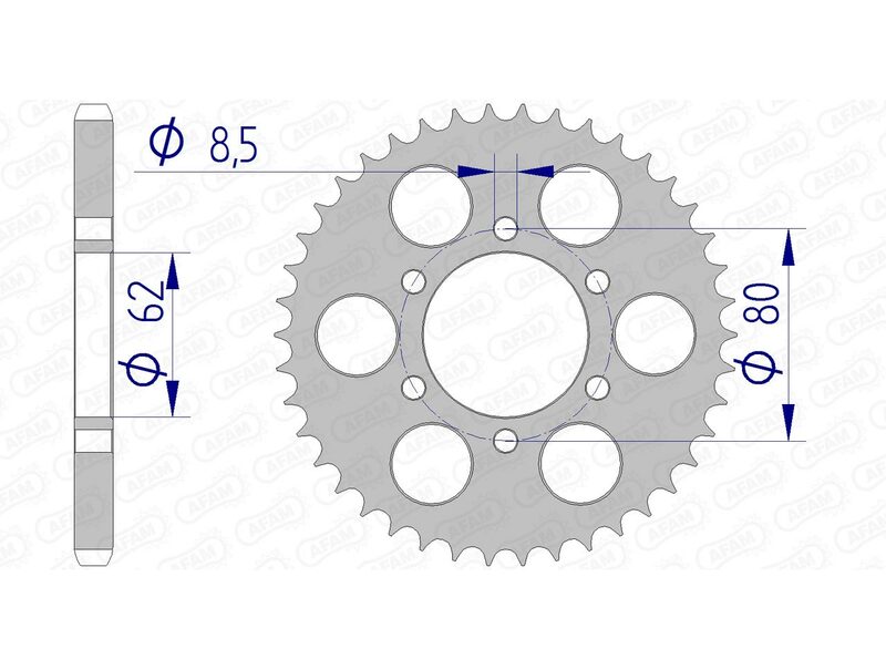 Afam Aluminium Ultra -Light Hard ANODIVED POSTRUTTO POSTRE 13208 - 428