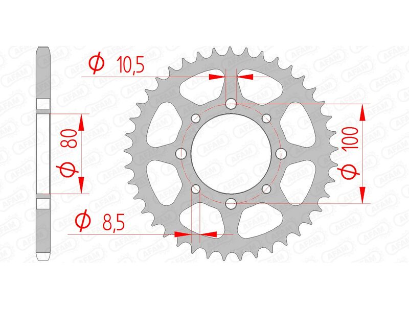 Afam Steel Standard Standard Porta posteriore 14312 - 520