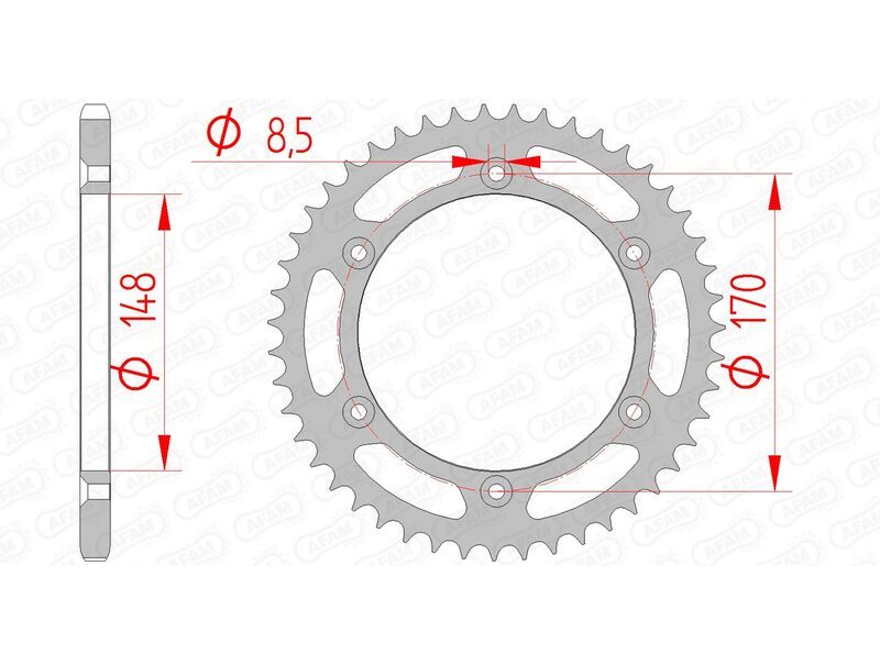 Afam Steel Standard Standard Porta posteriore 14501 - 520