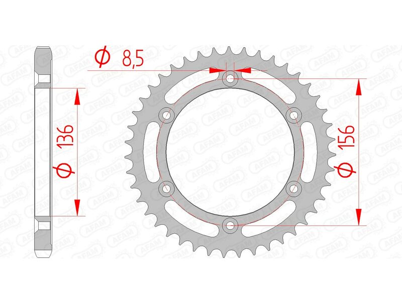 Afam Steel Standard Standard Porta posteriore 14506 - 525