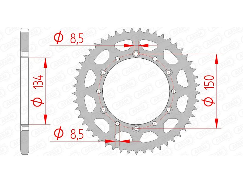 Afam Steel Standard Standard Porta posteriore 16204 - 520