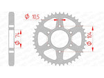 AFAM Steel Standard bakdrev 16401 - 530 för Kawasaki Z 400, Z 550 och Z 650. Hållbart stålmaterial med exakta mått för optimal prestanda.