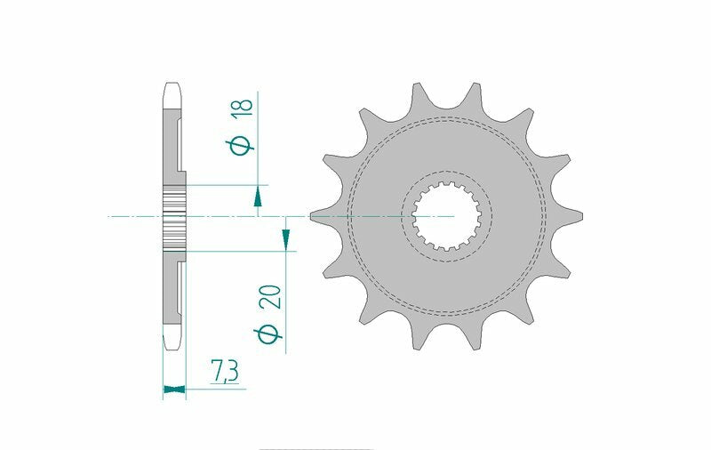 Afam Steel -Sliping Front Sprock 20206 - 520