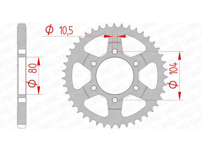 Afam Steel Standard Standard Porta posteriore 16610 - 525