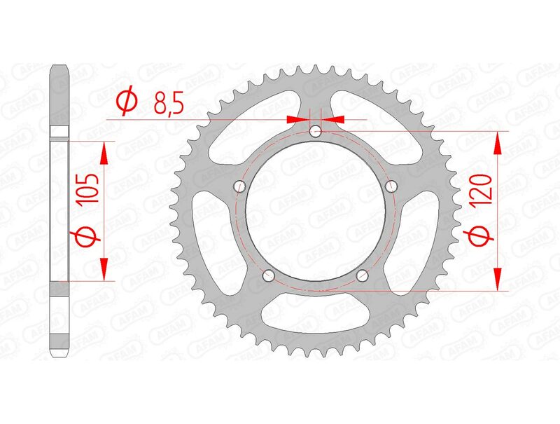 Afam Steel Standard Standard Porta posteriore 35103 - 420