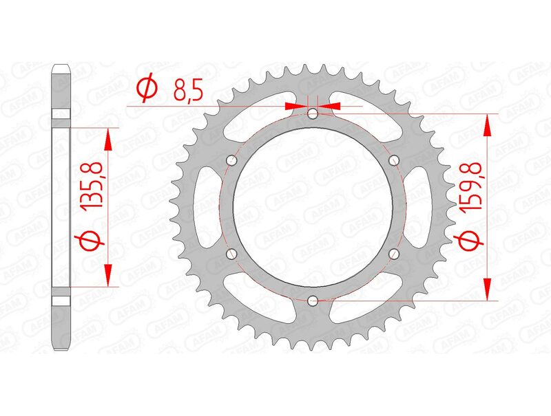 Afam Steel Standard Standard Porta posteriore 35304 - 520