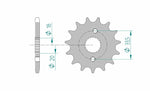 AFAM Steel Standard Front Sprocket 20211 - 420 för Honda CRF 150 R. Stålkedjehjul med 14 tänder och exakt passform för optimal prestanda.