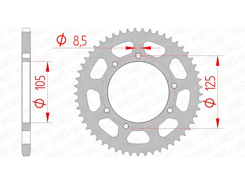 AFAM Steel Standard Rear Sprock 47103 - 420