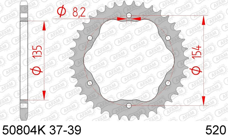 AFAM Acciaio Standard Spropet posteriore 50804K - 520 - Richiede un vettore a spropet posteriore AFAM