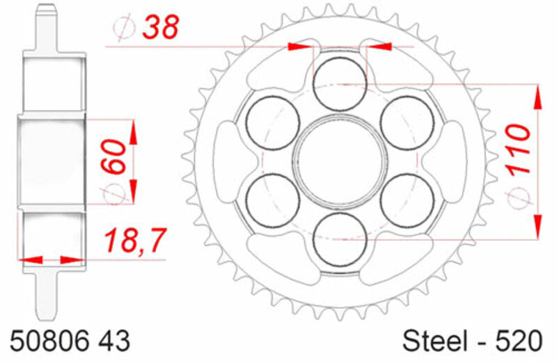 Afam Steel Standard Standard Porta posteriore 50806 - 520