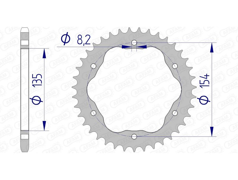 AFAM AFAM Aluminium POSTRO 51804 - 520 - Richiede un vettore a spropet posteriore AFAM