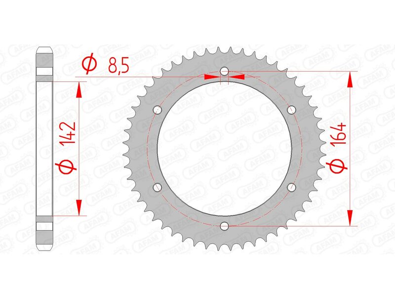 AFAM Acciaio Standard Spropet posteriore 65200 - 428