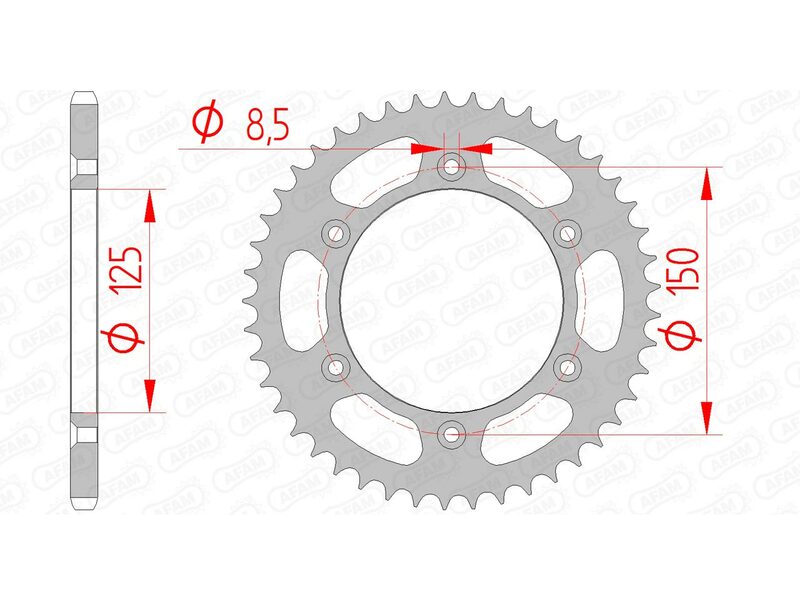 Afam Steel Standard Standard Porta posteriore 71304 - 520