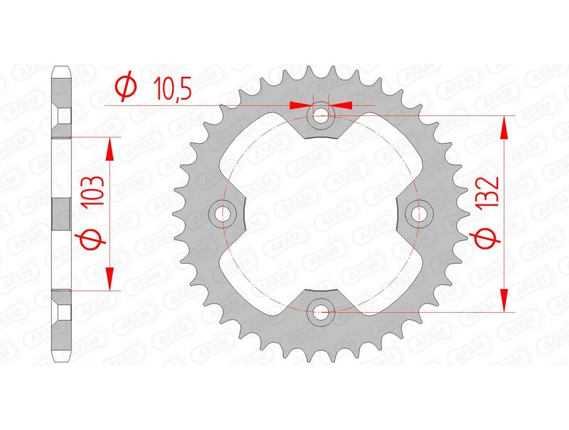 Afam Steel Standard Standard Porta posteriore 71305 - 520