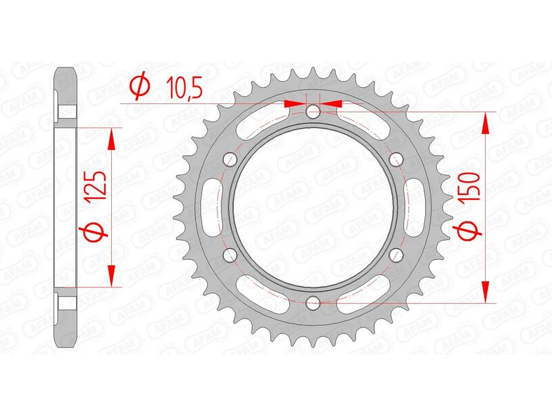 Afam Steel Standard Standard Porta posteriore 71800 - 525