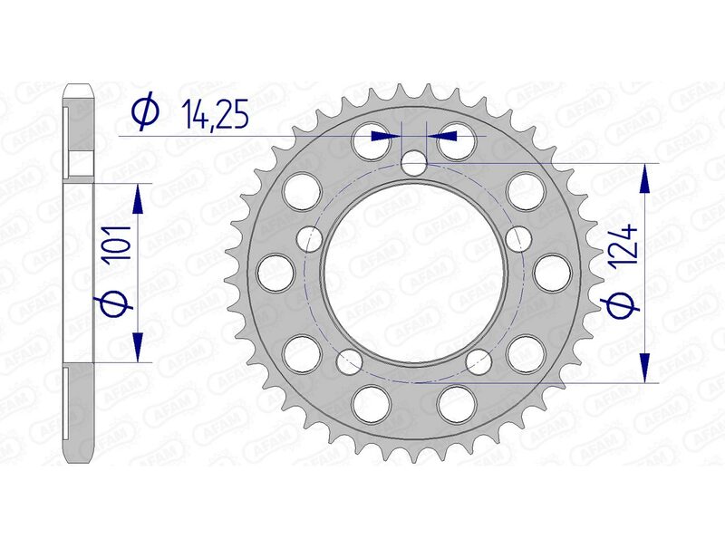 AFAM aluminum rear sprocket 72801 - 525