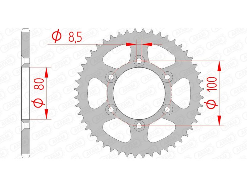 Afam Steel Standard Standard Porta posteriore 80103 - 420